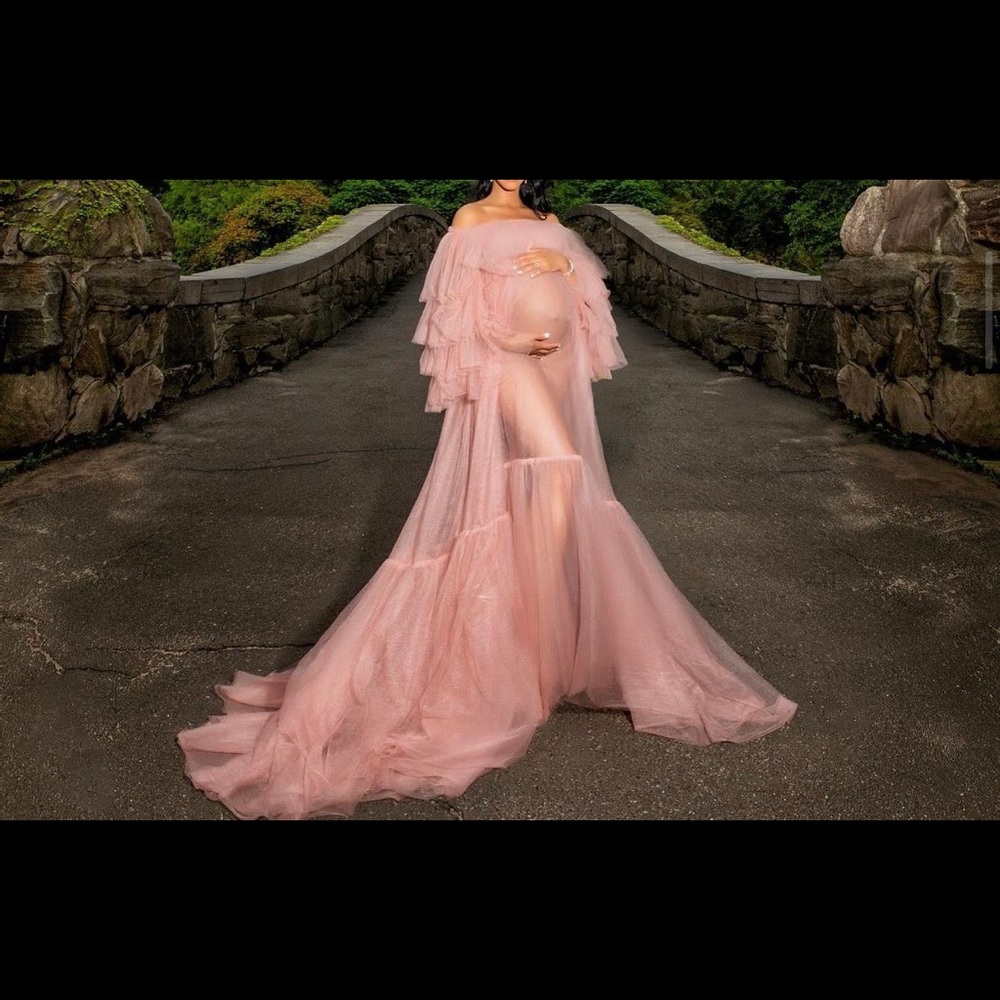 Pink Tulle Maternity Gown